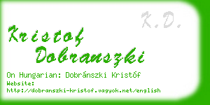 kristof dobranszki business card