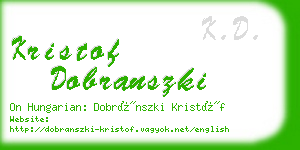 kristof dobranszki business card